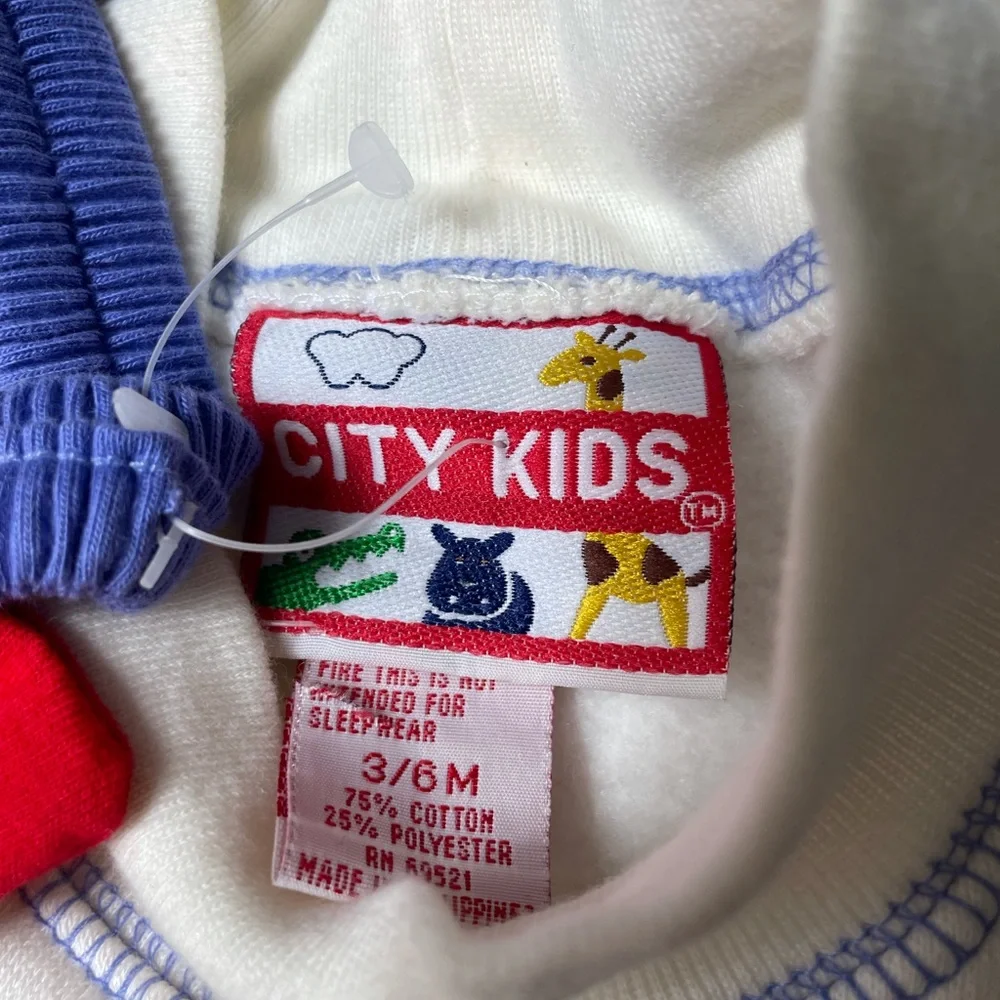 Vintage City Kids NWOT Sweatshirt One Piece Cat Kitchen Unique Embroidered 3/6 M